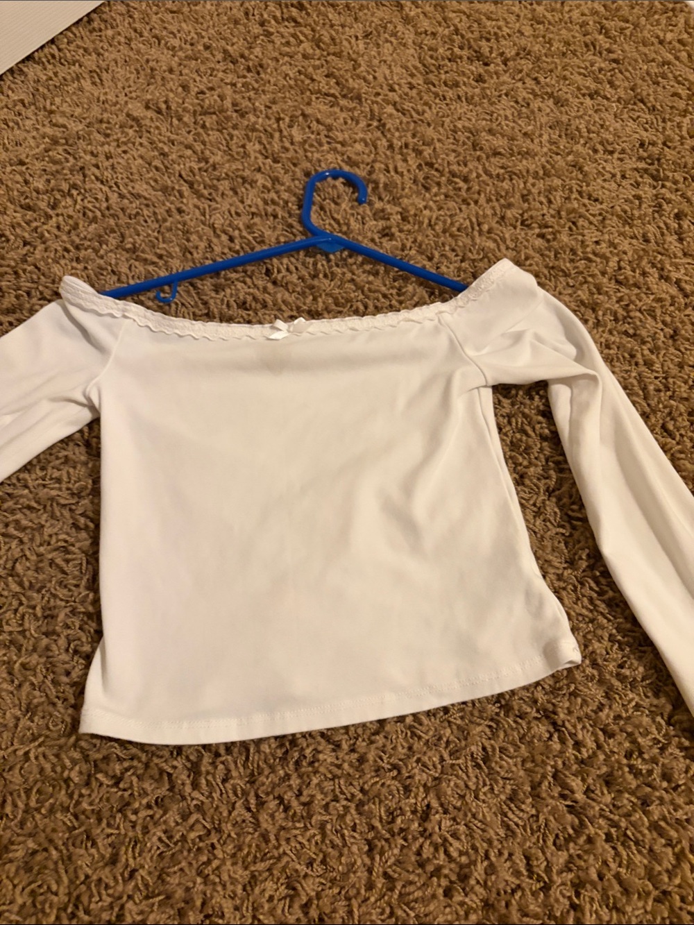 wild fable White Off-Shoulder Long Sleeve Crop Top